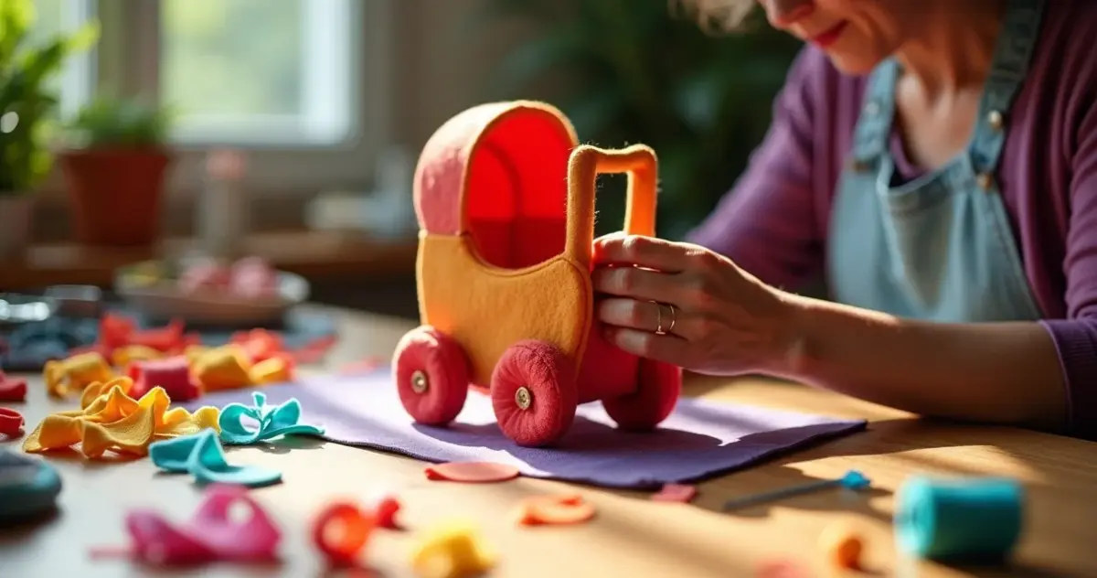 Carrinho de bebê em feltro: a peça que vale por 3 presentes e custa só R$ 15 Carrinho de bebê em feltro: a peça que vale por 3 presentes e custa só R$ 15