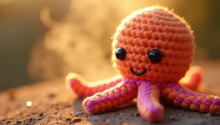 Receita Amigurumi Grátis: Mini Polvo em 2 Horas e Fácil