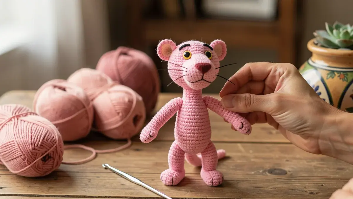 Pantera Cor-de-Rosa Amigurumi: Receita Passo a Passo com Dicas de Crochê