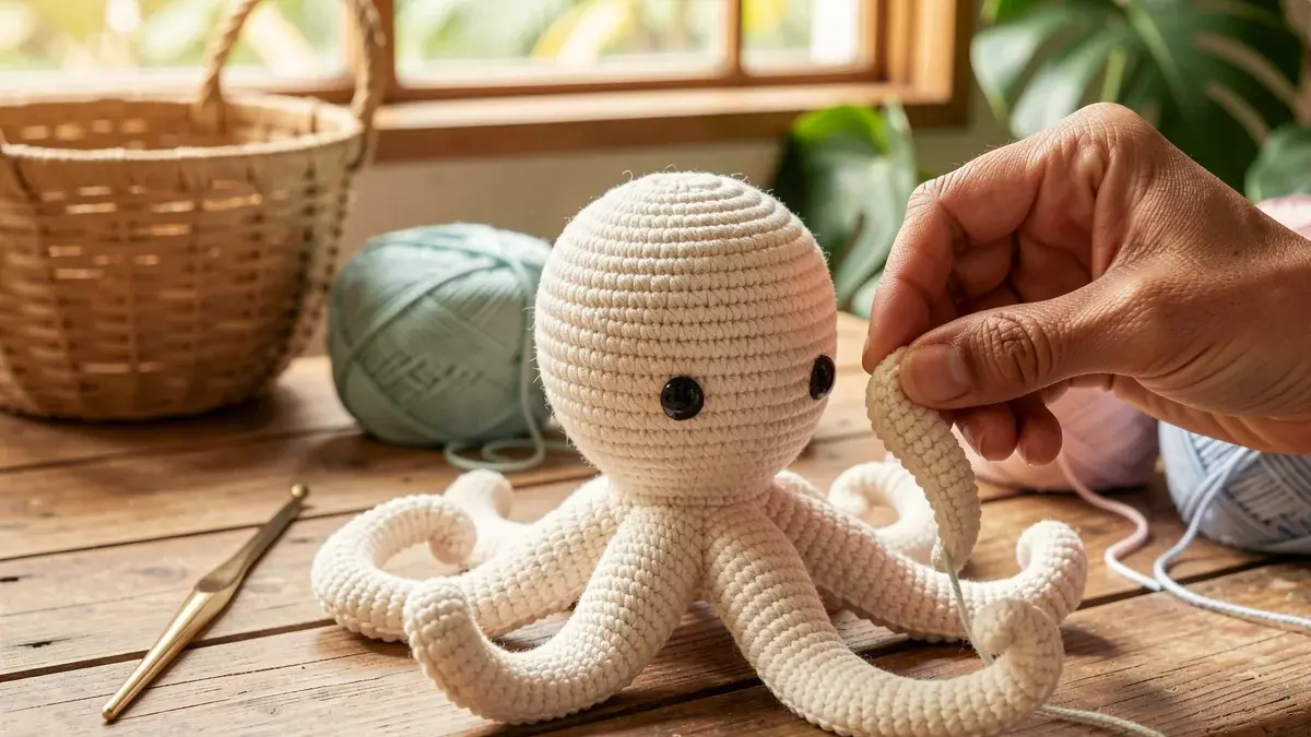Polvo Amigurumi Fofo: Receita Completa com Tentáculos Espirais