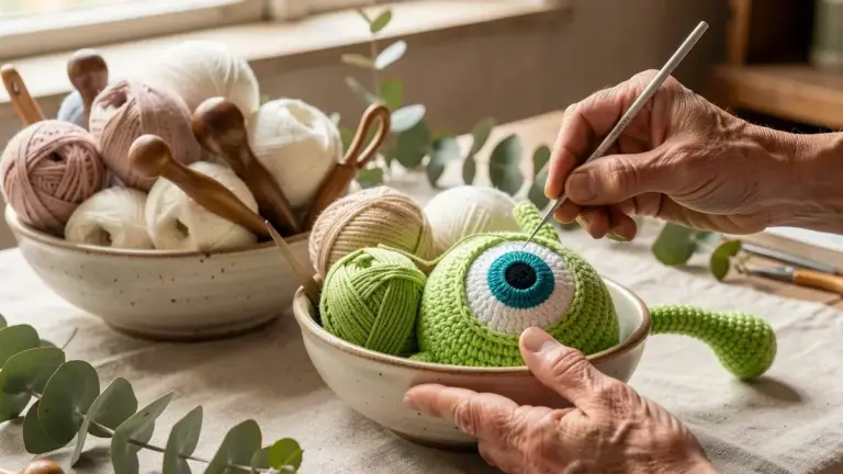 Mike Wazowski amigurumi: o passo a passo completo de crochê